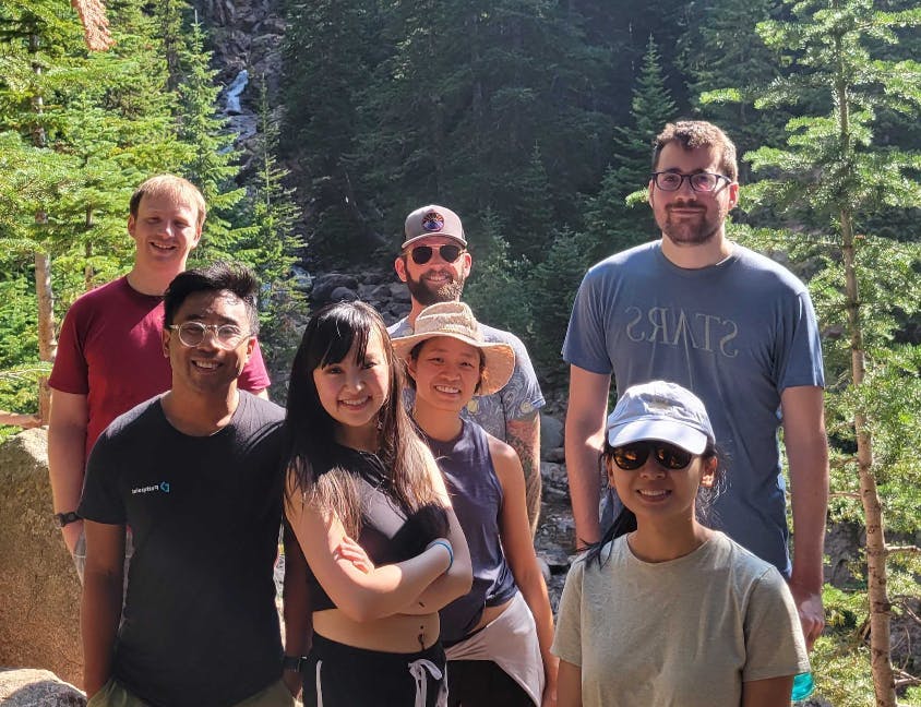 group of people hiking